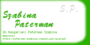 szabina paterman business card